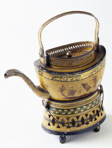 Teapot on stand, made in England, 1800-30.  Museum purchase, 1960.39