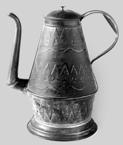 1965.1434 Coffee pot, stamped geometric rev'd